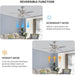 50 in. Chrome Crystal Ceiling Fan with Lights, Vintage Ceiling Fans Chandelier with Remote, 5 Reversible Wood Blades Fandelier for Bedroom Living Room-3-ErisView
