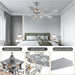50 in. Chrome Crystal Ceiling Fan with Lights, Vintage Ceiling Fans Chandelier with Remote, 5 Reversible Wood Blades Fandelier for Bedroom Living Room-5-ErisView