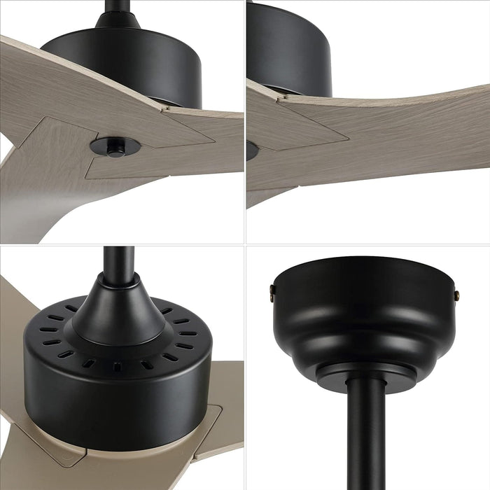 50 in. Gray Wood Contemporary Ceiling Fans with APP Remote Control, Modern Mini Ceiling Fan, Industrial Coastal Ceiling Fans for Bedroom Living Room Office-4-ErisView
