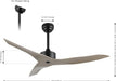 50 in. Gray Wood Contemporary Ceiling Fans with APP Remote Control, Modern Mini Ceiling Fan, Industrial Coastal Ceiling Fans for Bedroom Living Room Office-6-ErisView