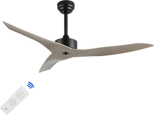 50 in. Gray Wood Contemporary Ceiling Fans with APP Remote Control, Modern Mini Ceiling Fan, Industrial Coastal Ceiling Fans for Bedroom Living Room Office-1-ErisView
