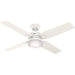 50 in. White Ceiling Fan, Ceiling Hugger Ceiling Fans, 4 Blade Ceiling Fan with Light-1-ErisView