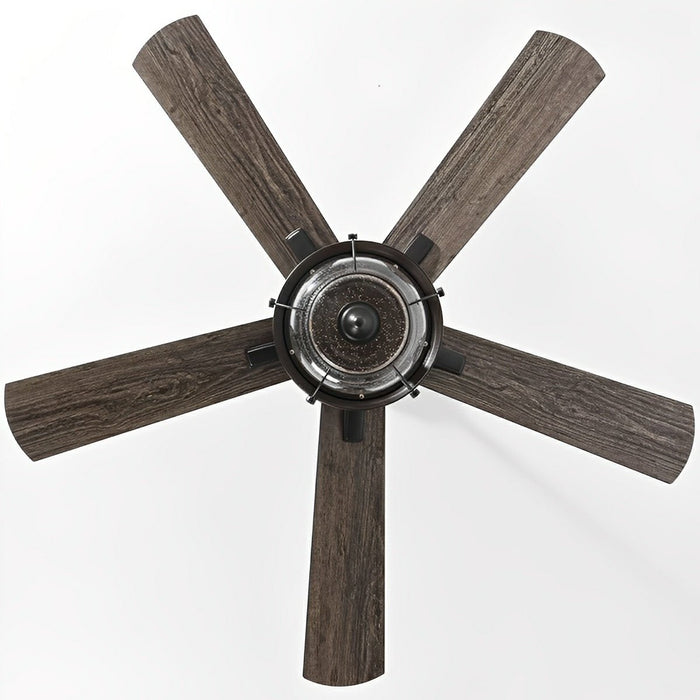 52-inch Black Classic Globe Lamp Outdoor DC Motor Reverse Ceiling Fan Light