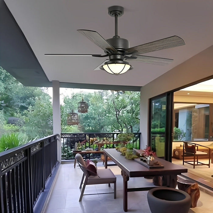 52-inch Classic Outdoor Ceiling Fan Light - DC Motor / Reversible Airflow, Remote Control