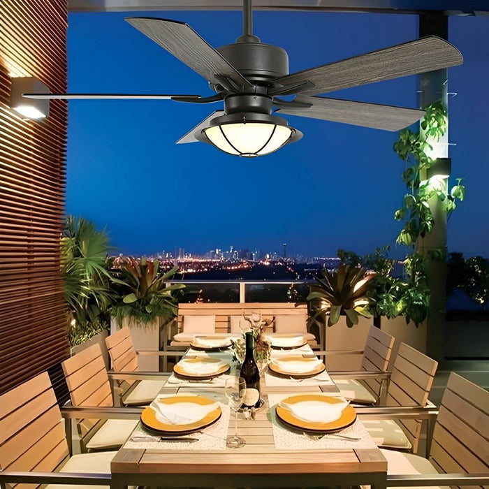 52-inch Classic Outdoor Ceiling Fan Light - DC Motor / Reversible Airflow, Remote Control
