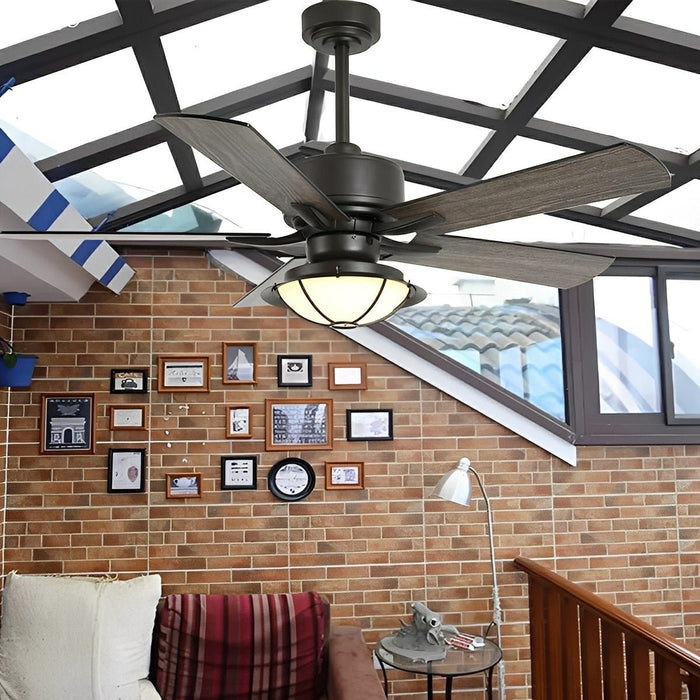 52-inch Classic Outdoor Ceiling Fan Light - DC Motor / Reversible Airflow, Remote Control