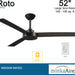 52 in. 3 Blade Ceiling Fan, Coal Black Ceiling Fan, Outdoor Ceiling Fans without Lights-4-ErisView