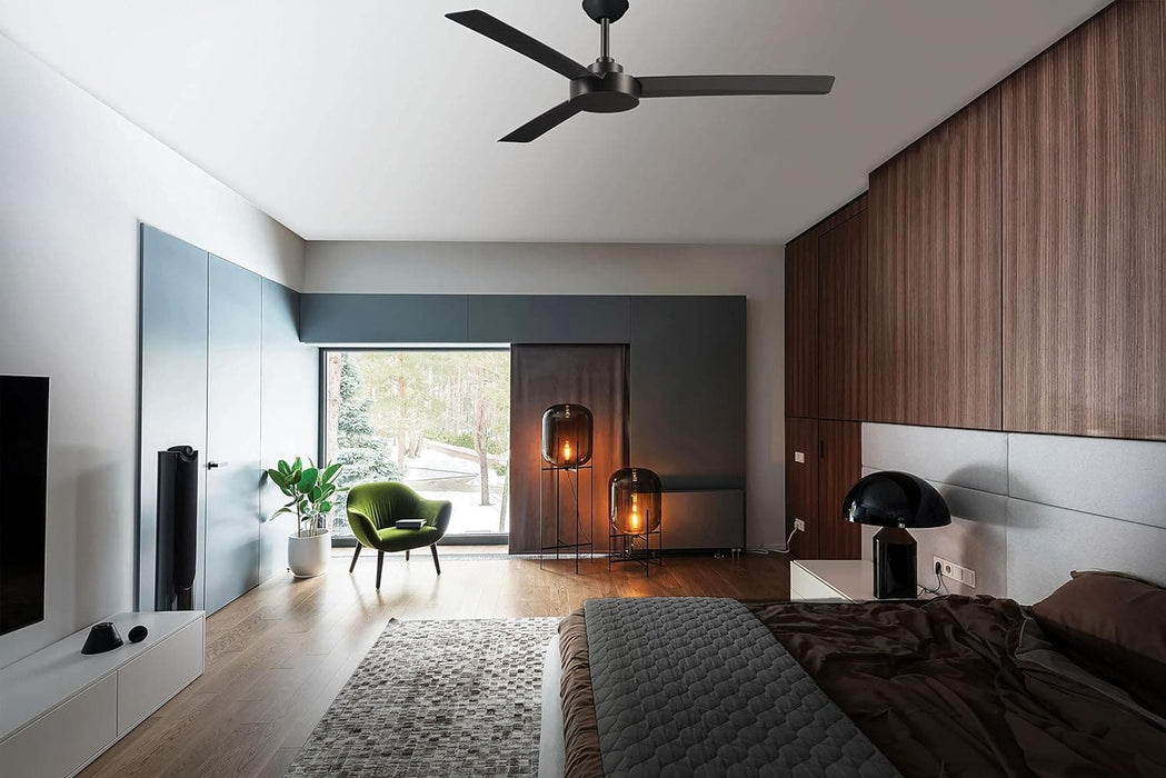 52 in. 3 Blade Ceiling Fan, Coal Black Ceiling Fan, Outdoor Ceiling Fans without Lights-9-ErisView
