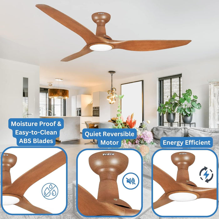 52 in. 3 Blade Ceiling Fan with Lights Remote Control, Black Reversible Quiet Ceiling Fans for Bedroom, Outdoor Fan for Patio-11-ErisView