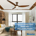 52 in. 3 Blade Ceiling Fan with Lights Remote Control, Black Reversible Quiet Ceiling Fans for Bedroom, Outdoor Fan for Patio-15-ErisView