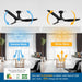 52 in. 3 Blade Ceiling Fan with Lights Remote Control, Black Reversible Quiet Ceiling Fans for Bedroom, Outdoor Fan for Patio-2-ErisView