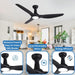 52 in. 3 Blade Ceiling Fan with Lights Remote Control, Black Reversible Quiet Ceiling Fans for Bedroom, Outdoor Fan for Patio-3-ErisView
