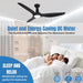 52 in. 3 Blade Ceiling Fan with Lights Remote Control, Black Reversible Quiet Ceiling Fans for Bedroom, Outdoor Fan for Patio-4-ErisView