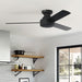52 in. 3 Blade Ceiling Fan without Light, Matte Black Ceiling Fan, Hugger Ceiling Fans with Wall Control-4-ErisView