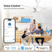 52 in. 3 Blade Smart Wi-Fi Ceiling Fan, Modern White Ceiling Fan with Light and Remote, Bedroom Ceiling Fans, Living Room Fan, Silent Ceiling Fan-4-ErisView