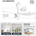 52 in. 3 Blade Smart Wi-Fi Ceiling Fan, Modern White Ceiling Fan with Light and Remote, Bedroom Ceiling Fans, Living Room Fan, Silent Ceiling Fan-7-ErisView