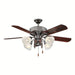 52 in. 4-Blade Indoor Downrod Mount Ceiling Fan with Light Kit and Pull Chain-ErisView
