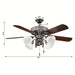 52 in. 4-Blade Indoor Downrod Mount Ceiling Fan with Light Kit and Pull Chain-ErisView
