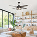 52 in. 4-Blade Industrial Ceiling Fan with Light Kit Remote Control, Modern Ceiling Fan with Glass Shade for Living Room-ErisView
