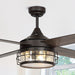 52 in. 4-Blade Industrial Ceiling Fan with Light Kit Remote Control, Modern Ceiling Fan with Glass Shade for Living Room-ErisView
