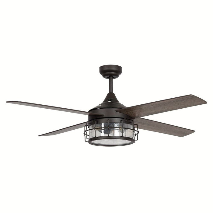 52 in. 4-Blade Industrial Ceiling Fan with Light Kit Remote Control, Modern Ceiling Fan with Glass Shade for Living Room-ErisView