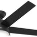 52 in. 5 Blade Ceiling Fan with Light, Hugger Ceiling Fans with Pull Chain, Matte Black Ceiling Fan-10-ErisView