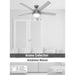 52 in. 5 Blade Ceiling Fan with Light, Hugger Ceiling Fans with Pull Chain, Matte Black Ceiling Fan-12-ErisView