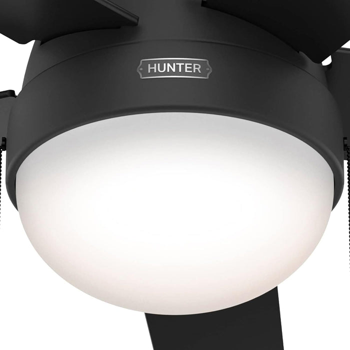 52 in. 5 Blade Ceiling Fan with Light, Hugger Ceiling Fans with Pull Chain, Matte Black Ceiling Fan-7-ErisView