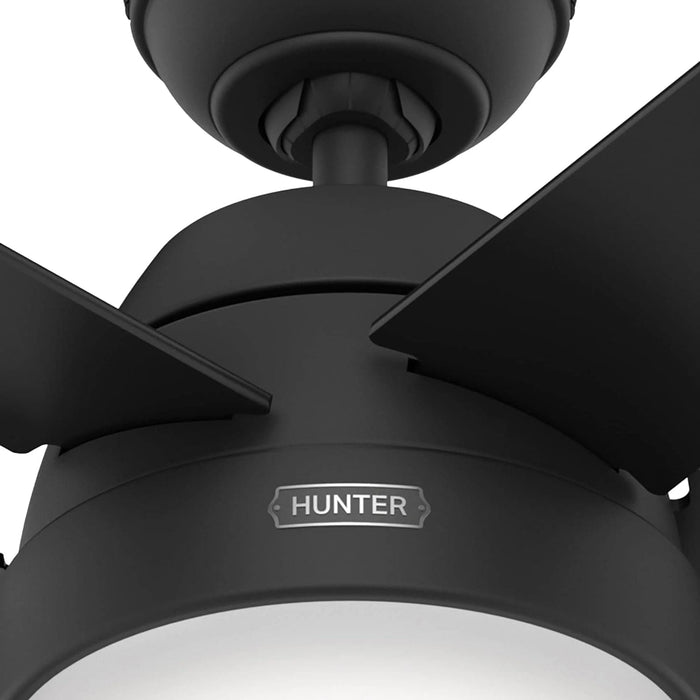 52 in. 5 Blade Ceiling Fan with Light, Hugger Ceiling Fans with Pull Chain, Matte Black Ceiling Fan-9-ErisView