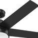 52 in. 5 Blade Ceiling Fan with Light, Matte Black Ceiling Fan with Remote Control, Hugger Ceiling Fans-10-ErisView