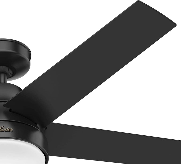 52 in. 5 Blade Ceiling Fan with Light, Matte Black Ceiling Fan with Remote Control, Hugger Ceiling Fans-10-ErisView