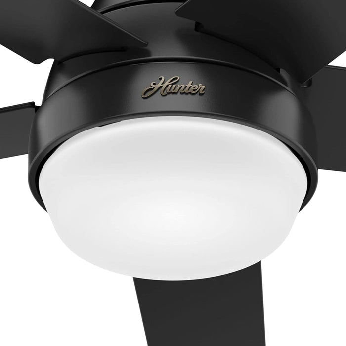 52 in. 5 Blade Ceiling Fan with Light, Matte Black Ceiling Fan with Remote Control, Hugger Ceiling Fans-7-ErisView