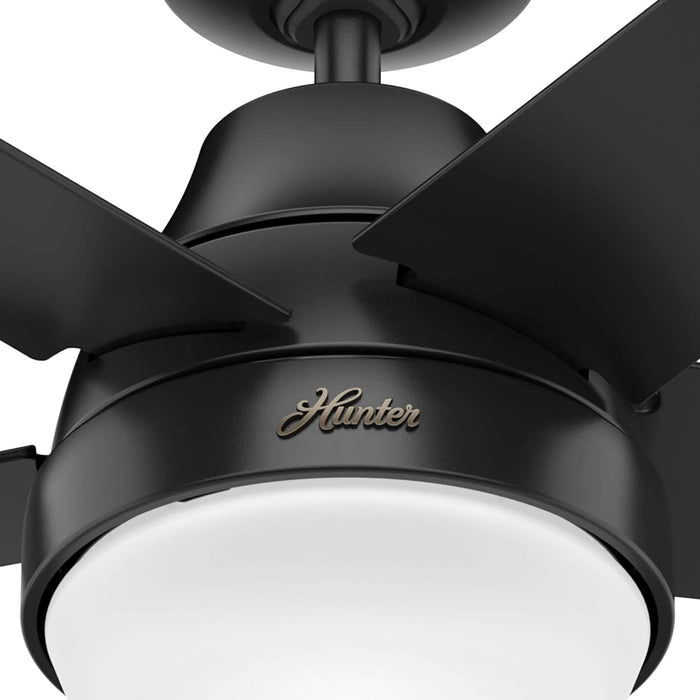 52 in. 5 Blade Ceiling Fan with Light, Matte Black Ceiling Fan with Remote Control, Hugger Ceiling Fans-9-ErisView