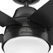 52 in. 5 Blade Ceiling Fan with Light, Matte Black Ceiling Fan with Remote Control, Hugger Ceiling Fans-9-ErisView