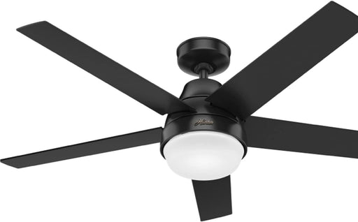 52 in. 5 Blade Ceiling Fan with Light, Matte Black Ceiling Fan with Remote Control, Hugger Ceiling Fans-1-ErisView