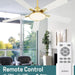 52 in. 5 Blade Gold Ceiling Fan with Light and Remote for Bedroom, Glam Ceiling Fan, Modern Farmhouse Ceiling Fan, Outdoor Covered Ceiling Fan -2-ErisView