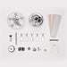 52 in. 5-Blade Modern Crystal Ceiling Fan with 4 Light Remote Control, Chrome Noiseless Reversible Ceiling Fan for Bedroom Living Room Home Decoration-ErisView