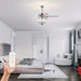 52 in. 5-Blade Modern Crystal Ceiling Fan with 4 Light Remote Control, Chrome Noiseless Reversible Ceiling Fan for Bedroom Living Room Home Decoration-ErisView