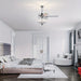 52 in. 5-Blade Modern Crystal Ceiling Fan with 4 Light Remote Control, Chrome Noiseless Reversible Ceiling Fan for Bedroom Living Room Home Decoration-ErisView