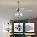 52 in. 5-Blade Modern Crystal Ceiling Fan with 4 Light Remote Control, Chrome Noiseless Reversible Ceiling Fan for Bedroom Living Room Home Decoration-ErisView