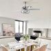 52 in. 5-Blade Sliver Ceiling Fan with Crystal Shade Light Kit Remote Control, Reversible Ceiling Fan for Living Room Bedroom Kitchen-ErisView