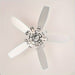 52 in. 5-Blade Sliver Ceiling Fan with Crystal Shade Light Kit Remote Control, Reversible Ceiling Fan for Living Room Bedroom Kitchen-ErisView