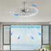 52 in. 5-Blade Sliver Ceiling Fan with Crystal Shade Light Kit Remote Control, Reversible Ceiling Fan for Living Room Bedroom Kitchen-ErisView