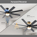 52 in. Bedroom Ceiling Fans with Lights, Modern Ceiling Fan with Remote, Black LED Dimmable Reversible Ceiling Fan for Bedroom Living Room -16-ErisView