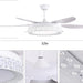 52 in. Bedroom Ceiling Fans with Lights, Modern Ceiling Fan with Remote, Black LED Dimmable Reversible Ceiling Fan for Bedroom Living Room -19-ErisView