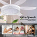 52 in. Bedroom Ceiling Fans with Lights, Modern Ceiling Fan with Remote, Black LED Dimmable Reversible Ceiling Fan for Bedroom Living Room -20-ErisView