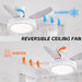52 in. Bedroom Ceiling Fans with Lights, Modern Ceiling Fan with Remote, Black LED Dimmable Reversible Ceiling Fan for Bedroom Living Room -22-ErisView