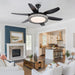 52 in. Bedroom Ceiling Fans with Lights, Modern Ceiling Fan with Remote, Black LED Dimmable Reversible Ceiling Fan for Bedroom Living Room -8-ErisView