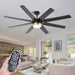 52 in. Bedroom Ceiling Fans with Lights, Modern Ceiling Fan with Remote, Black LED Dimmable Reversible Ceiling Fan for Bedroom Living Room -9-ErisView