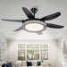 52 in. Bedroom Ceiling Fans with Lights, Modern Ceiling Fan with Remote, Black LED Dimmable Reversible Ceiling Fan for Bedroom Living Room -1-ErisView
